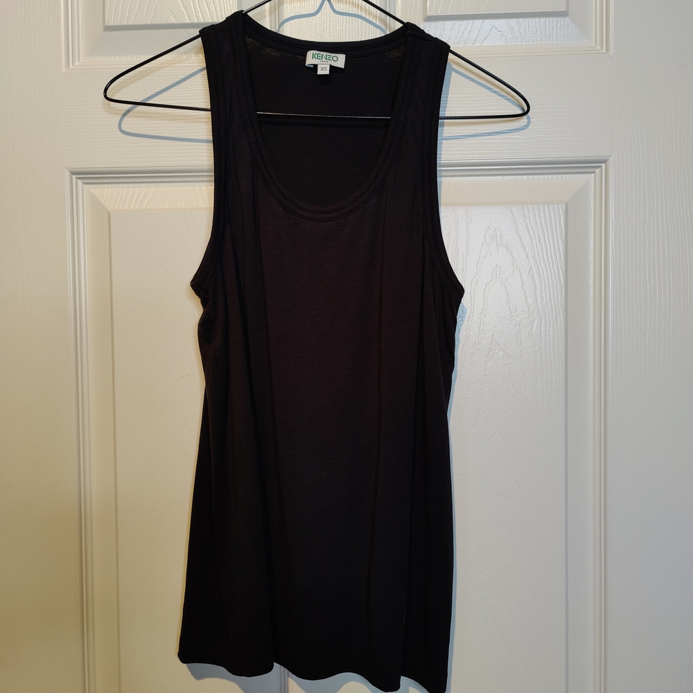 Kenzo Black Tank Top Classic Sleeveless Design
